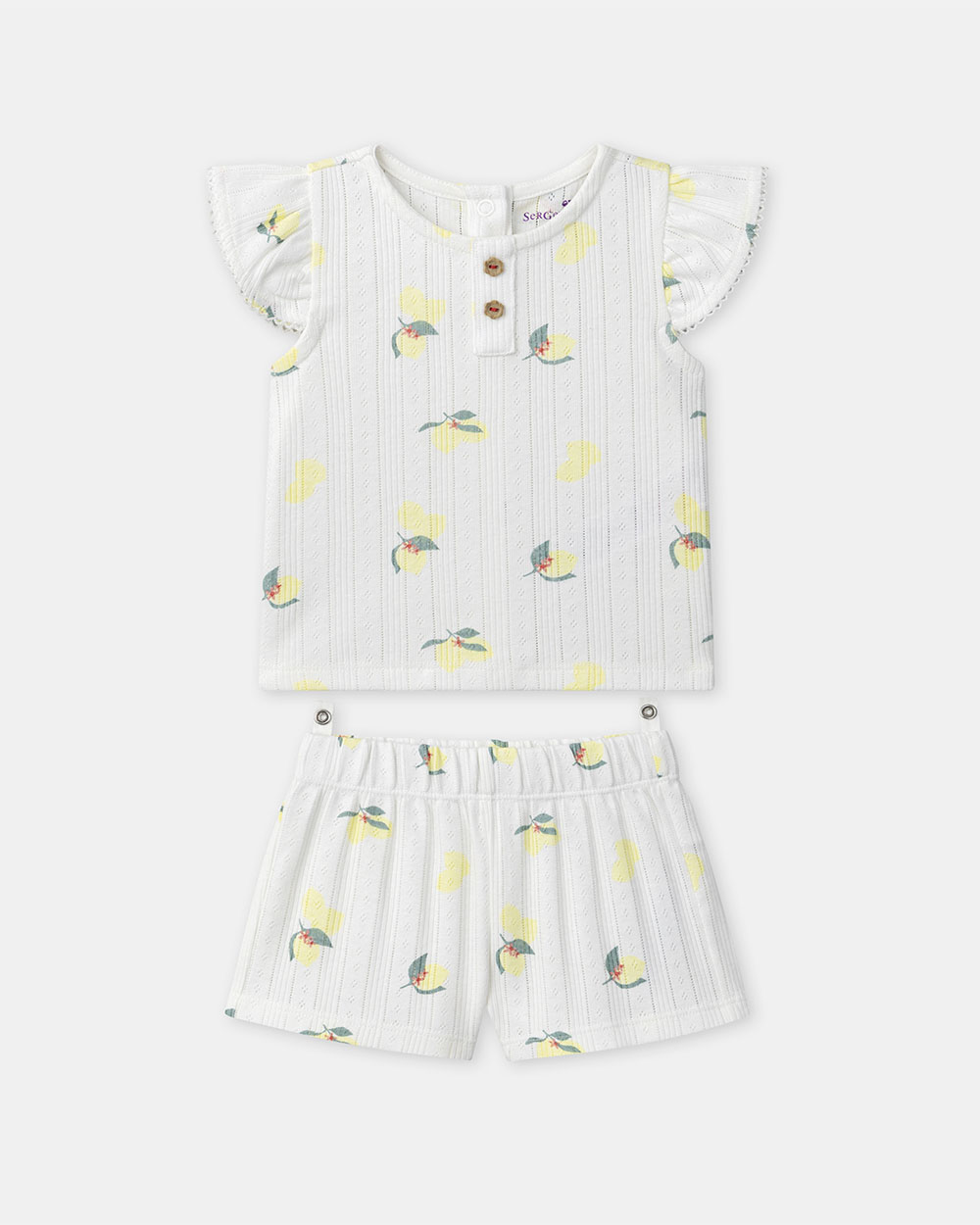 Pyjama deux pièces imprimé citrons Coloris écru Sergent Major