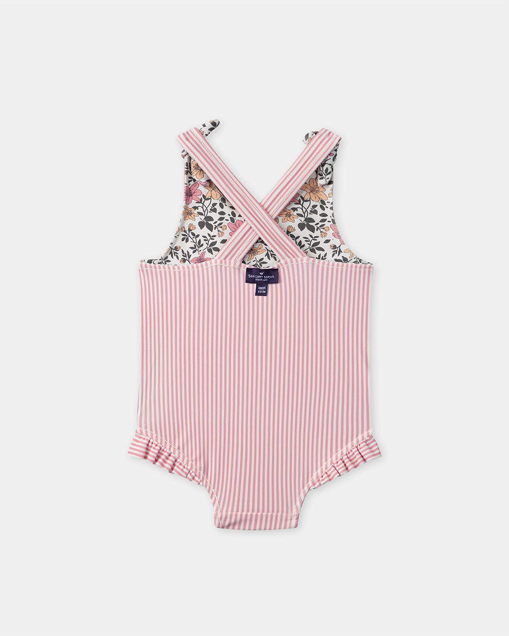 Maillot de bain une pièce réversible imprimé fleuri ou rayé Coloris rose Sergent Major