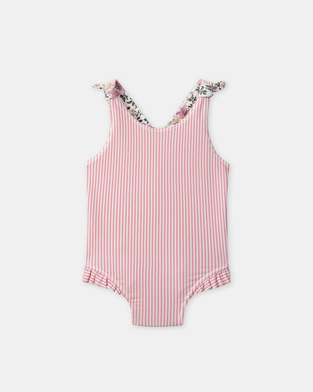 Maillot de bain une pièce réversible imprimé fleuri ou rayé Coloris rose Sergent Major