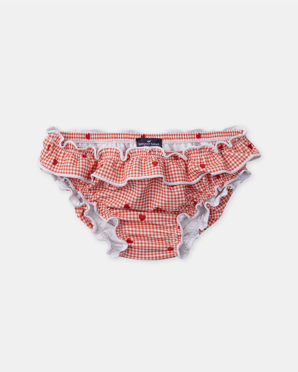 Culotte de bain imprim&eacute; carreaux et c&oelig;urs Coloris rouge  Sergent Major