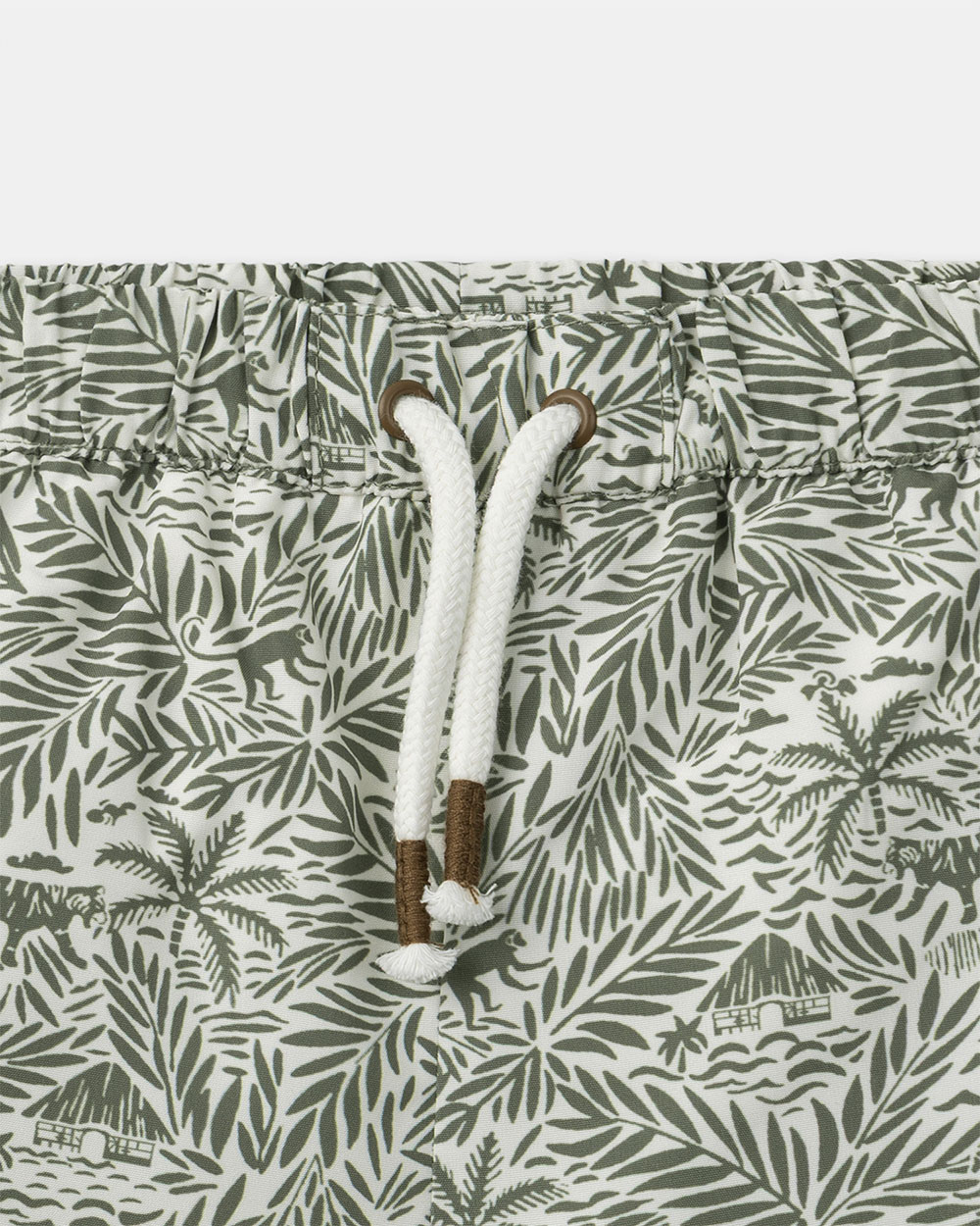 Short de bain imprim&eacute; jungle avec couche Coloris kaki  Sergent Major