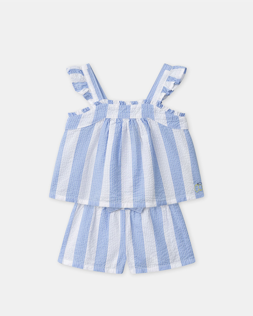 Ensemble d&eacute;bardeur et short &agrave; rayures Coloris bleu  Sergent Major