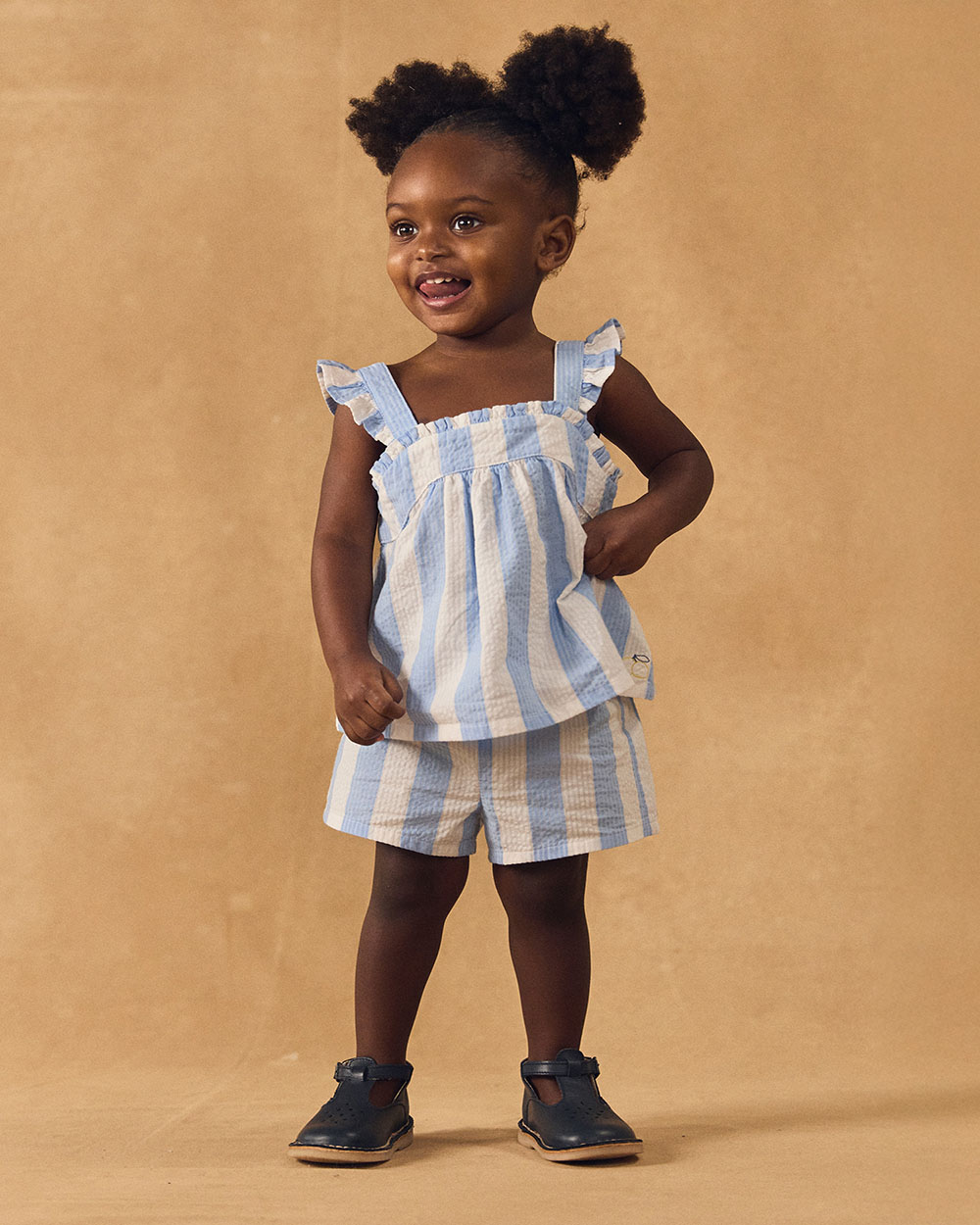 Ensemble d&eacute;bardeur et short &agrave; rayures Coloris bleu  Sergent Major