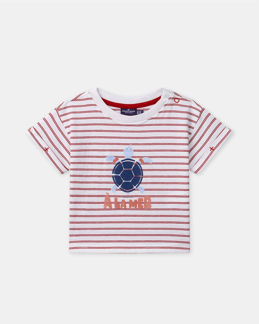 Ensemble t-shirt &agrave; rayures et short rouge Coloris rouge  Sergent Major