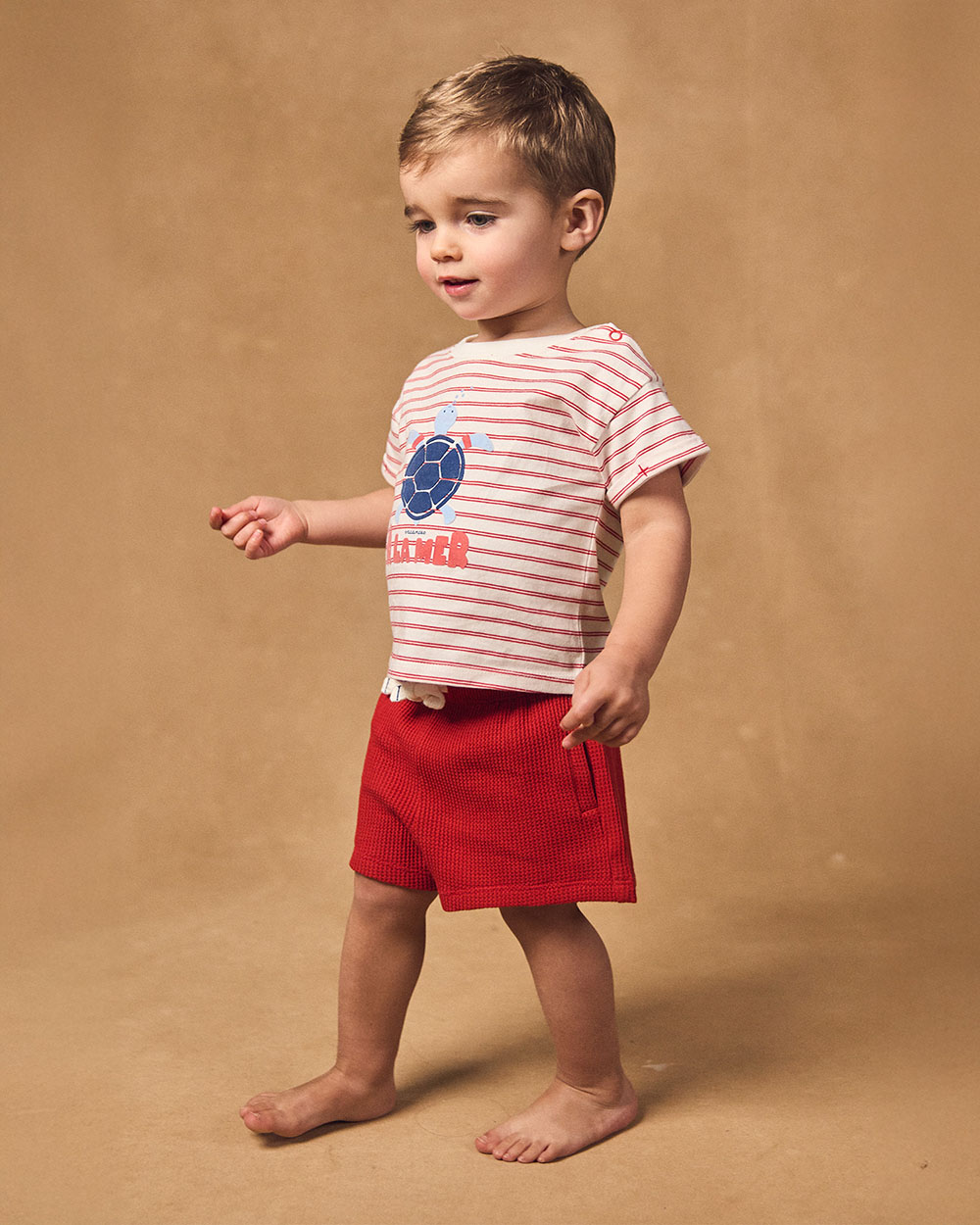 Ensemble t-shirt à rayures et short rouge Coloris rouge Sergent Major