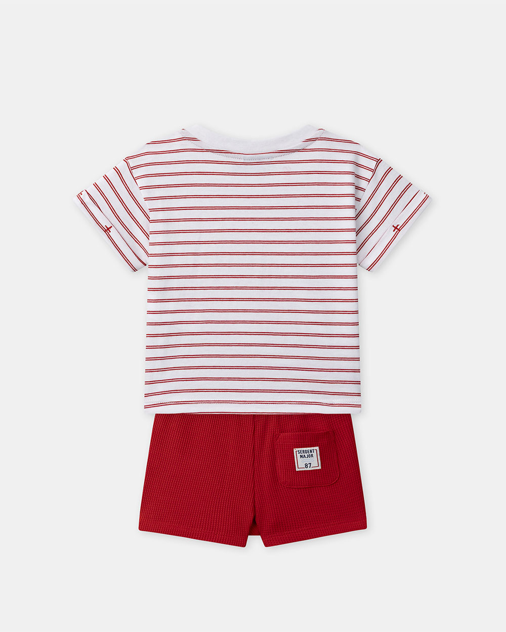 Ensemble t-shirt à rayures et short rouge Coloris rouge Sergent Major