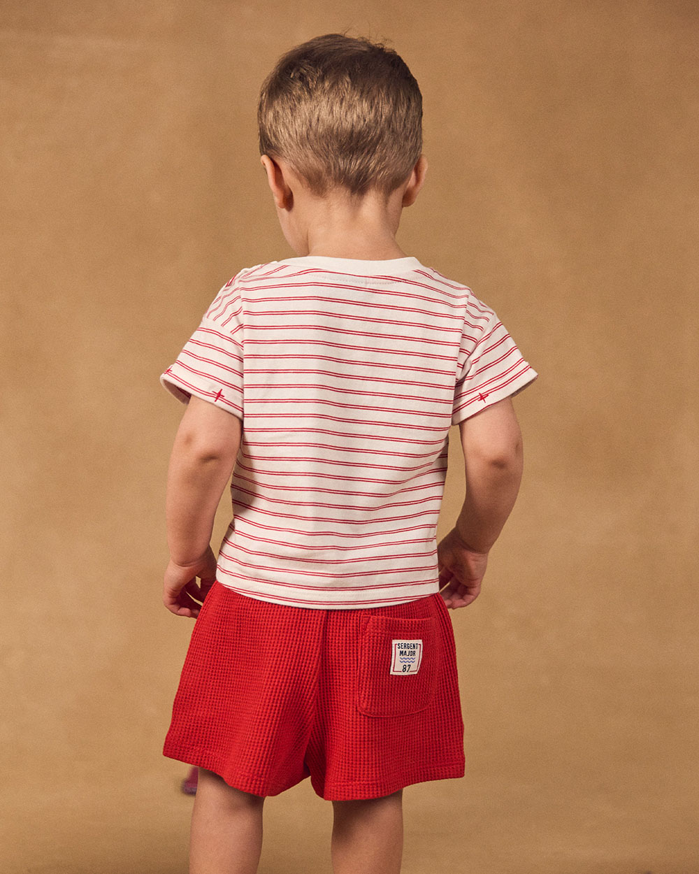 Ensemble t-shirt à rayures et short rouge Coloris rouge Sergent Major