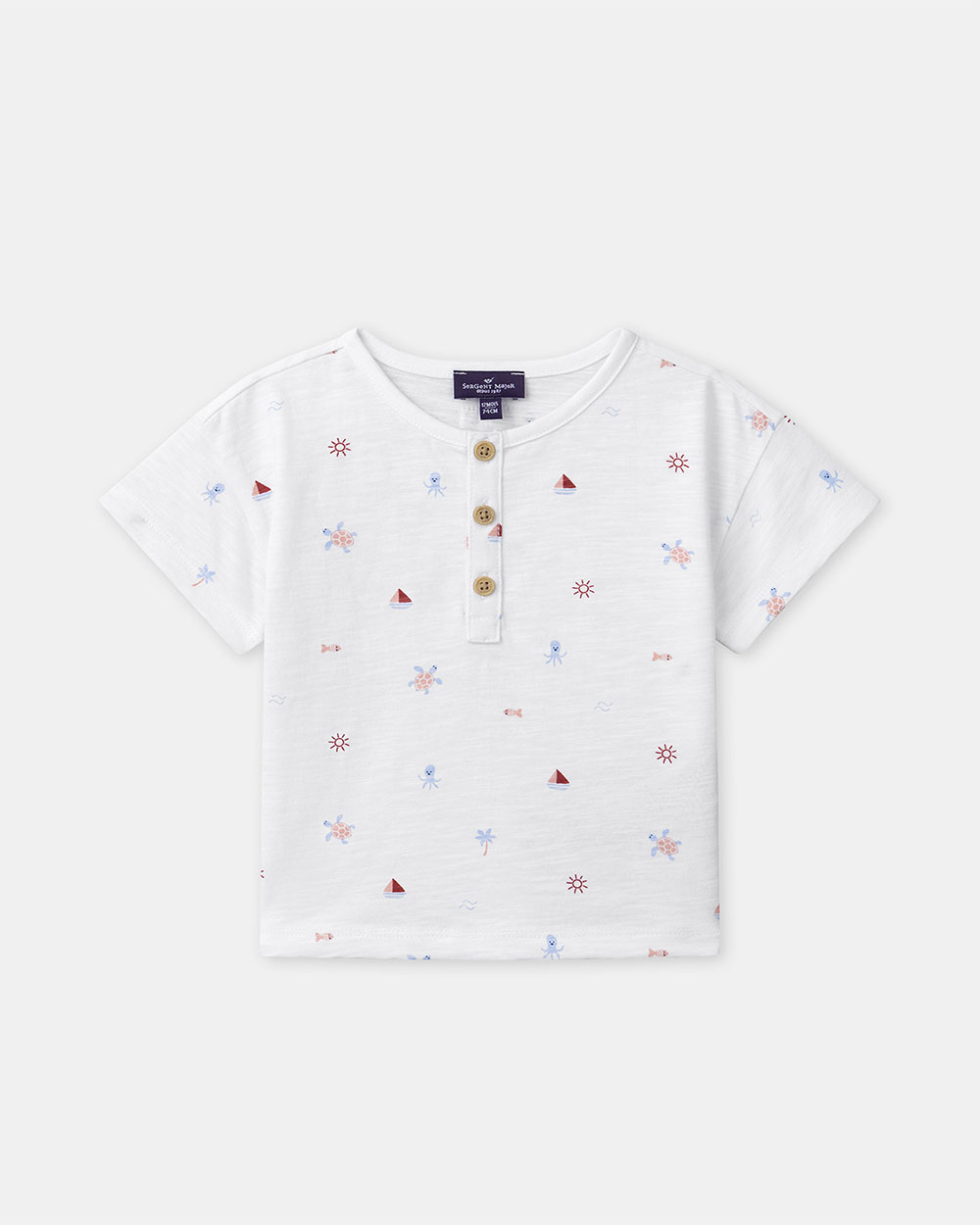 T-shirt imprimé marin et animaux Coloris écru Sergent Major