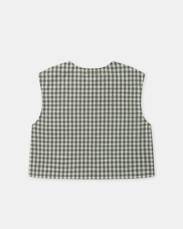 Ensemble débardeur et short vichy Coloris vert foncé/ivoire Sergent Major