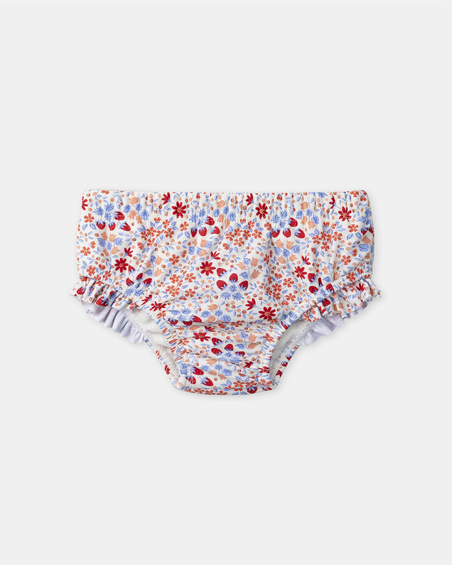 Couche de bain imprimé fraises et fleurs Coloris rouge Sergent Major