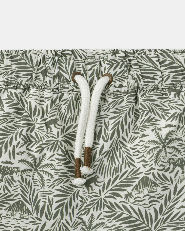 Short de bain imprimé jungle avec couche Coloris kaki Sergent Major