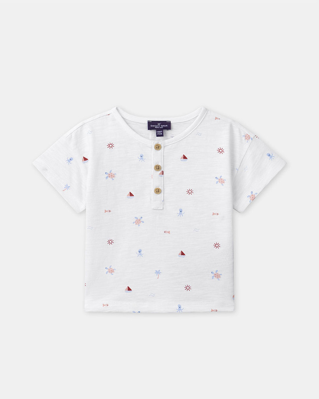 T-shirt imprimé marin et animaux Coloris écru Sergent Major