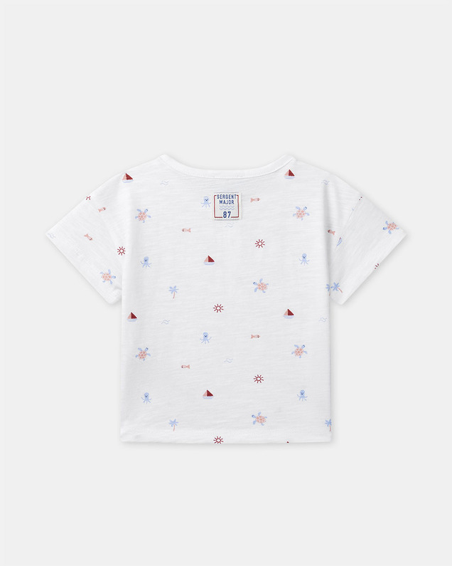 T-shirt imprimé marin et animaux Coloris écru Sergent Major