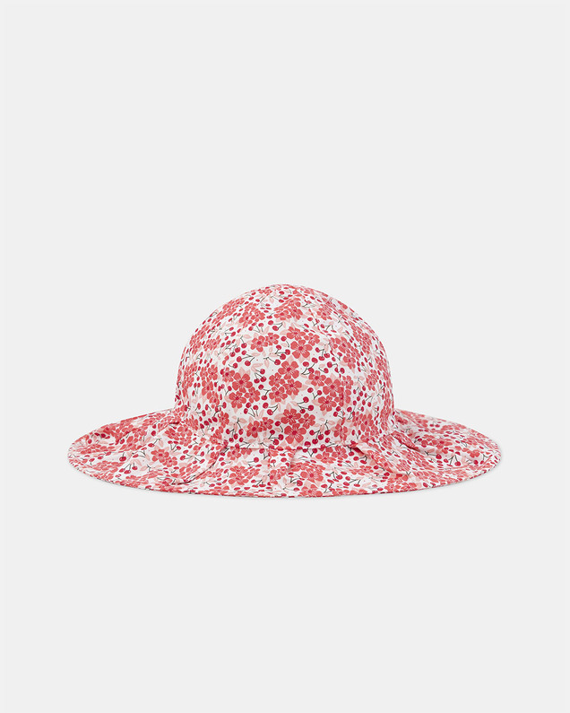 Chapeau cache nuque imprimé fleuri Bébé Fille Coloris rose Sergent Major