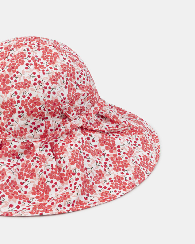 Chapeau cache nuque imprimé fleuri Bébé Fille Coloris rose Sergent Major