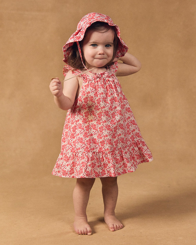 Chapeau cache nuque imprimé fleuri Bébé Fille Coloris rose Sergent Major