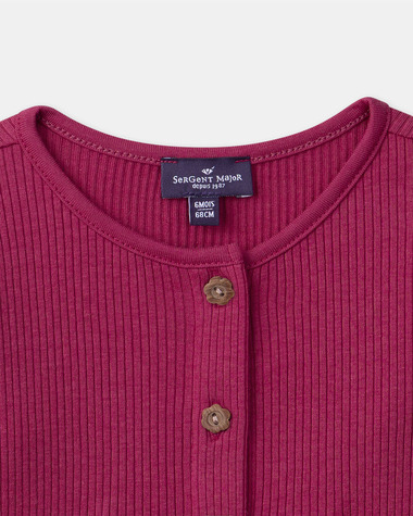 Cardigan en maille c&ocirc;tel&eacute;e Coloris rose fuchsia  Sergent Major
