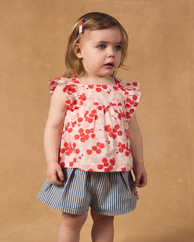 Blouse imprim&eacute;e cerises Coloris rose  Sergent Major