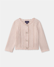 Cardigan en maille ajourée Coloris rose clair Sergent Major