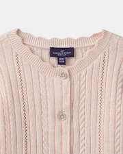 Cardigan en maille ajour&eacute;e Coloris rose clair  Sergent Major