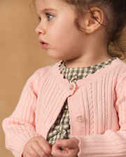 Cardigan en maille ajour&eacute;e Coloris rose clair  Sergent Major