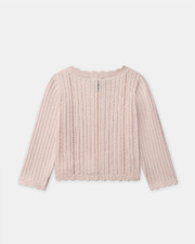 Cardigan en maille ajour&eacute;e Coloris rose clair  Sergent Major