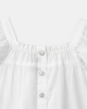 Blouse manches courtes &agrave; broderies fleurs Coloris &eacute;cru  Sergent Major