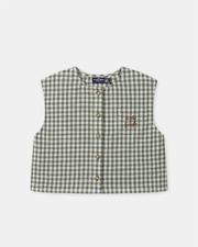Ensemble d&eacute;bardeur et short vichy Coloris vert fonc&eacute;/ivoire  Sergent Major