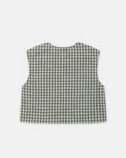 Ensemble d&eacute;bardeur et short vichy Coloris vert fonc&eacute;/ivoire  Sergent Major