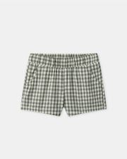 Ensemble d&eacute;bardeur et short vichy Coloris vert fonc&eacute;/ivoire  Sergent Major