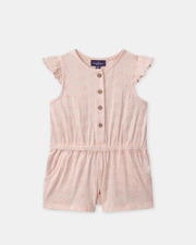 Combinaison courte à broderies fleuries Coloris rose clair Sergent Major