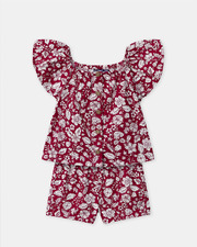 Ensemble blouse et short imprimé fleuri Coloris rose fuchsia Sergent Major