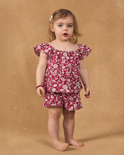 Ensemble blouse et short imprimé fleuri Coloris rose fuchsia Sergent Major