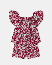 Ensemble blouse et short imprimé fleuri Coloris rose fuchsia Sergent Major