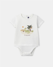 Body t-shirt dinosaures Coloris &eacute;cru  Sergent Major