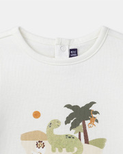 Body t-shirt dinosaures Coloris &eacute;cru  Sergent Major