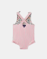 Maillot de bain une pièce réversible imprimé fleuri ou rayé Coloris rose Sergent Major