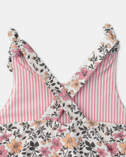 Maillot de bain une pièce réversible imprimé fleuri ou rayé Coloris rose Sergent Major