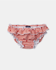 Culotte de bain imprim&eacute; carreaux et c&oelig;urs Coloris rouge  Sergent Major