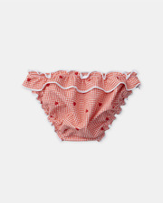 Culotte de bain imprim&eacute; carreaux et c&oelig;urs Coloris rouge  Sergent Major