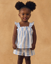 Ensemble d&eacute;bardeur et short &agrave; rayures Coloris bleu  Sergent Major