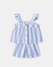Ensemble d&eacute;bardeur et short &agrave; rayures Coloris bleu  Sergent Major