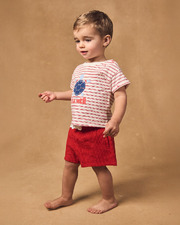 Ensemble t-shirt &agrave; rayures et short rouge Coloris rouge  Sergent Major