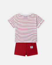 Ensemble t-shirt à rayures et short rouge Coloris rouge Sergent Major