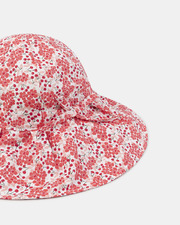 Chapeau cache nuque imprimé fleuri Bébé Fille Coloris rose Sergent Major