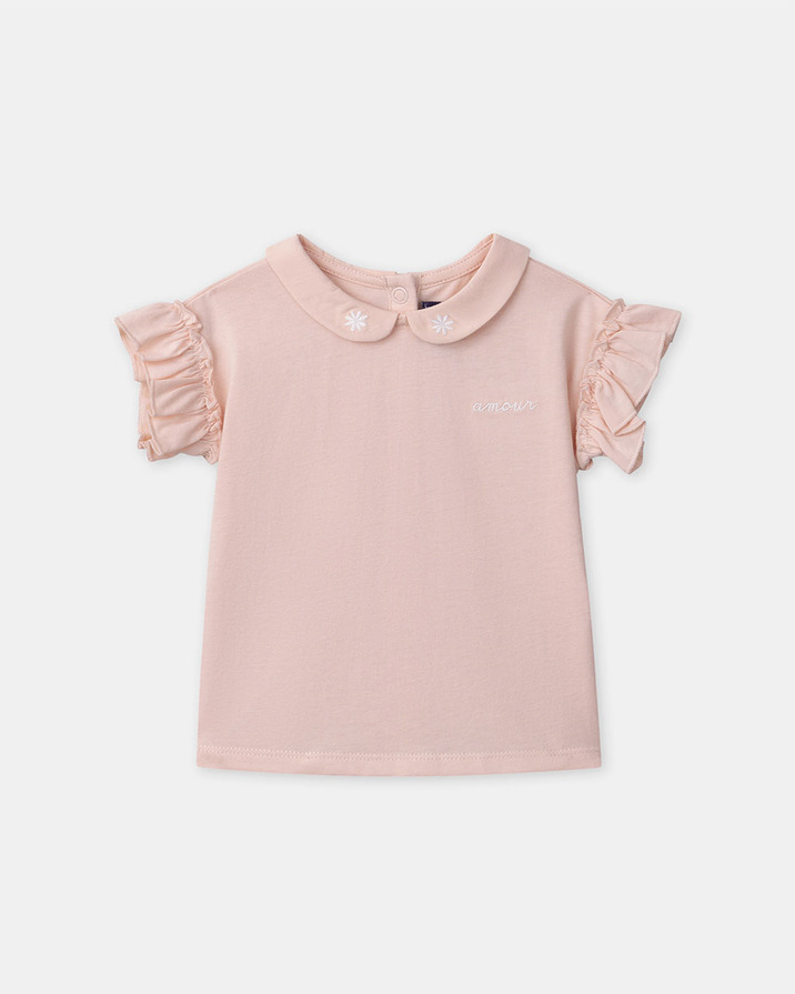T-shirt à col brodé amour Coloris rose clair Sergent Major