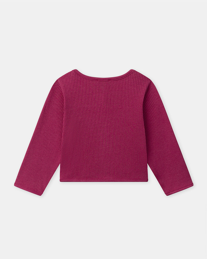 Cardigan en maille c&ocirc;tel&eacute;e Coloris rose fuchsia  Sergent Major
