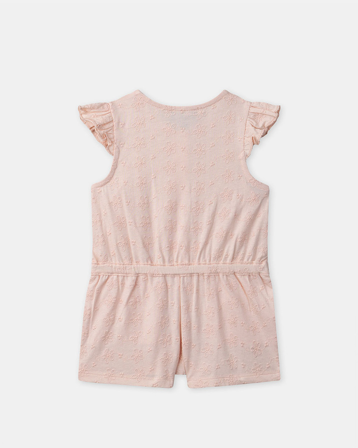 Combinaison courte à broderies fleuries Coloris rose clair Sergent Major