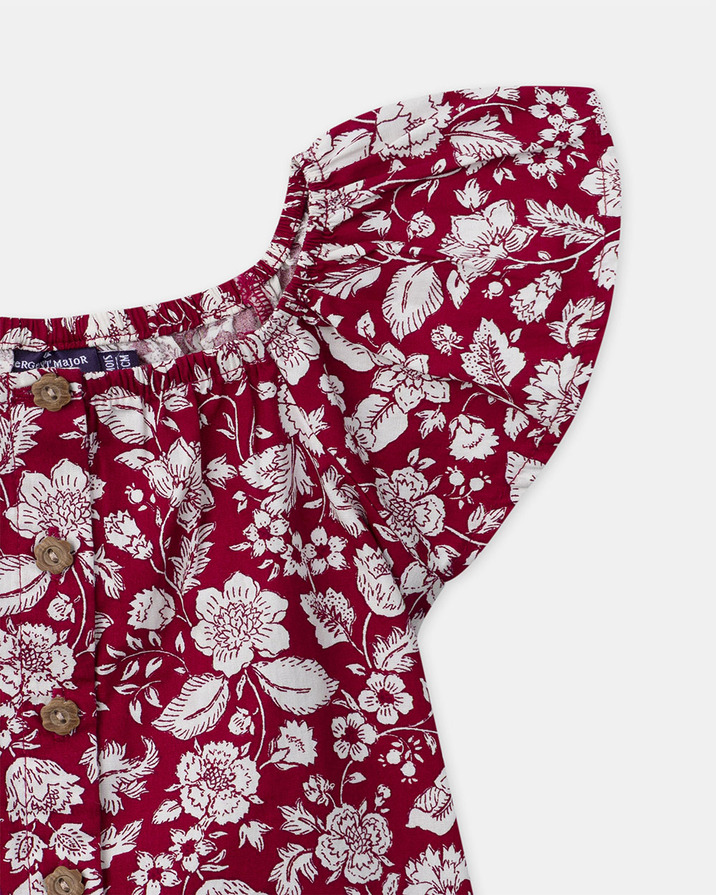 Ensemble blouse et short imprimé fleuri Coloris rose fuchsia Sergent Major