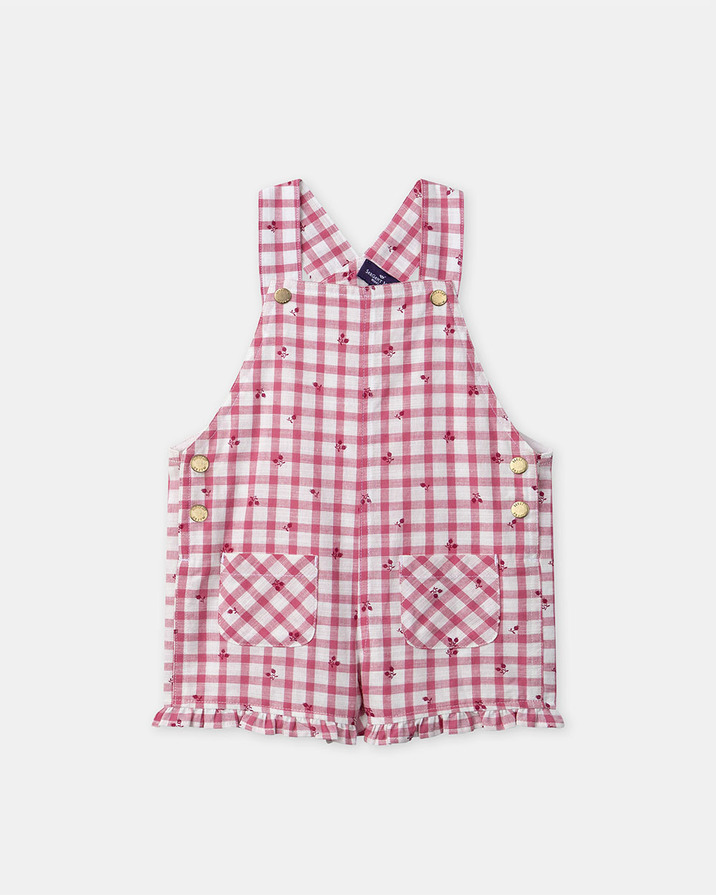 Salopette courte vichy à volants Coloris rose Sergent Major